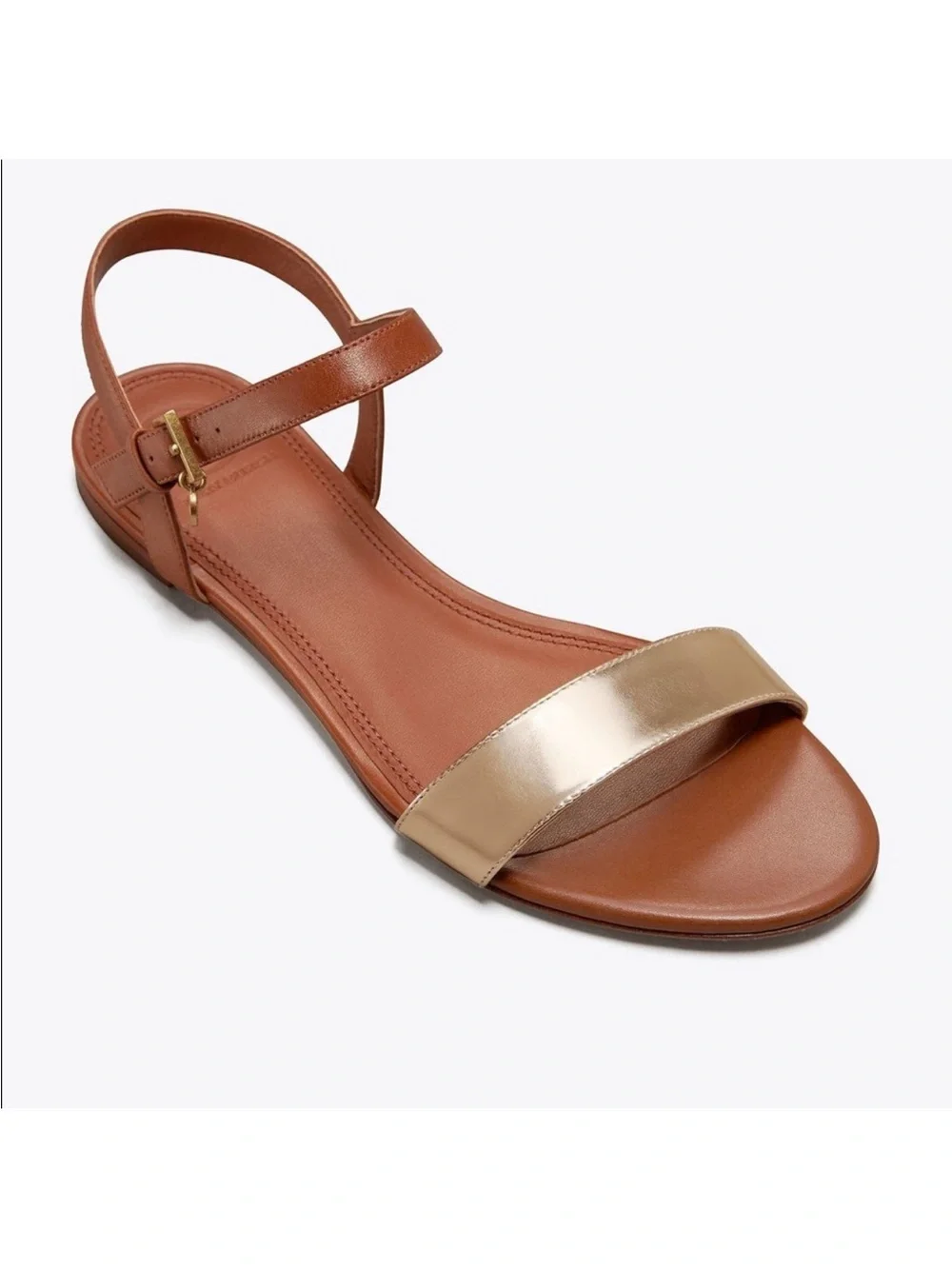 Tory Burch Laurel metallic flat sandal Sz 10.5